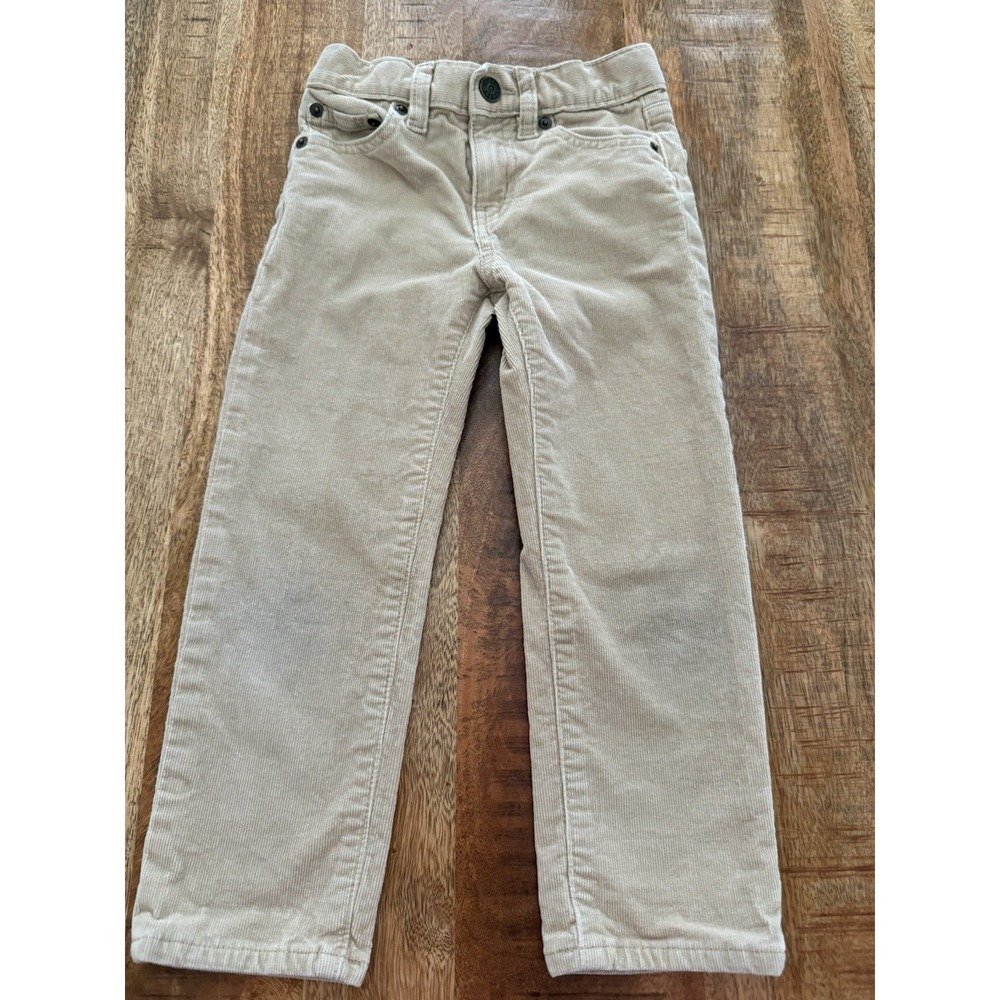 Crewcuts J.Crew Boys Size 4 Beige Stretch Corduroy Pants Adjustable Waist